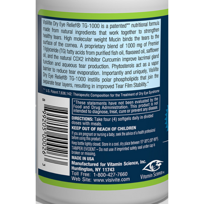 VisiVite® Dry Eye Relief TG-1000 Eye Vitamin Formula